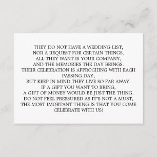 Money Tree/Wishing Well招待状挿入 エンクロージャーカード