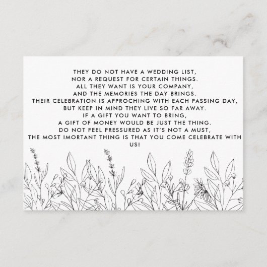 Money Tree/Wishing Well招待状挿入 エンクロージャーカード (正面)