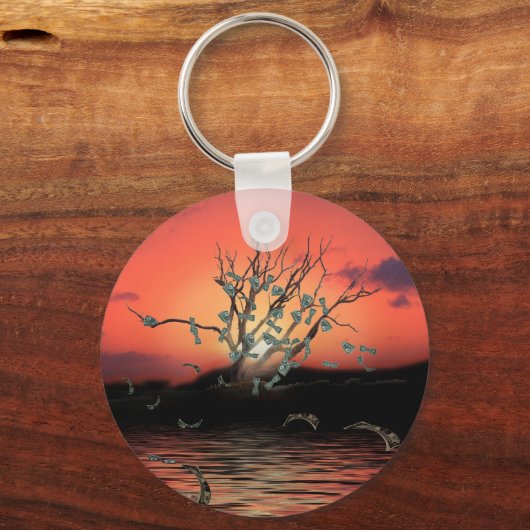 Money Tree With Dollar Bills キーホルダー (正面)