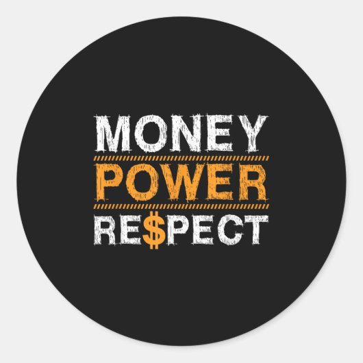 Money Wer Respect Rap Lover Entrepreneur Christmas ラウンドシール (正面)