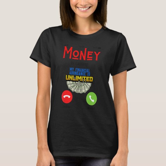 Moneys Calling Fun Money Working Men Women Work Ma Tシャツ (正面)