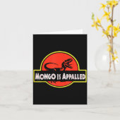 Mongo Is Flying Bisonlled 面白い恐竜のミーム カード (黄色い花)