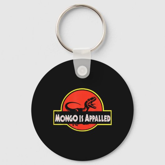 Mongo Is Flying Bisonlled 面白い恐竜のミーム キーホルダー (正面)