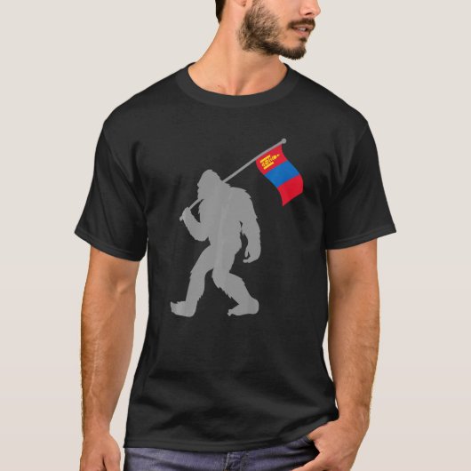Mongol Or Mongolian Flag On Mongolia Flag Tシャツ (正面)