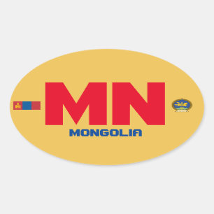 Mongolia*のヨーロッパスタイルの楕円形のステッカー 楕円形シール