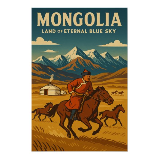 Mongolia – Land of Eternal Blue Sky ポスター (正面)