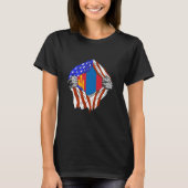 Mongolia Mongolian Chest USA Mongolian Flag Mongol Tシャツ (正面)