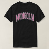 Mongolia Varsity Style Pink Tet Pullover  Tシャツ (デザイン正面)