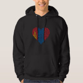 Mongolian Pride Heart Mongolian Roots Mongolia Fla パーカ (正面)