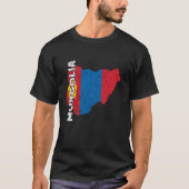 Mongolian Roots Mongolia Flag Map Mongolian Pride Tシャツ (正面)
