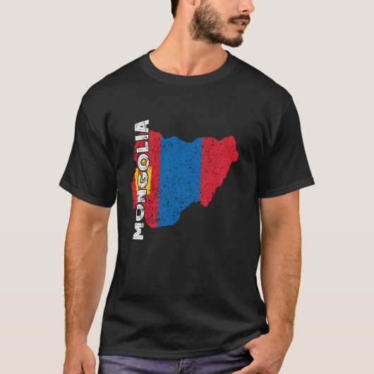 Mongolian Roots Mongolia Flag Map Mongolian Pride Tシャツ (正面)