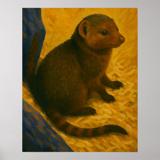 Mongoose Among Straw Painting ポスター (正面)