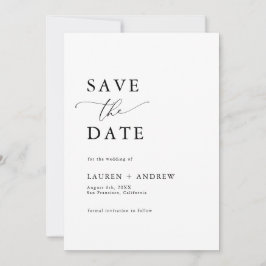 Mongramエレガント Black & White I Save the Date 招待状
