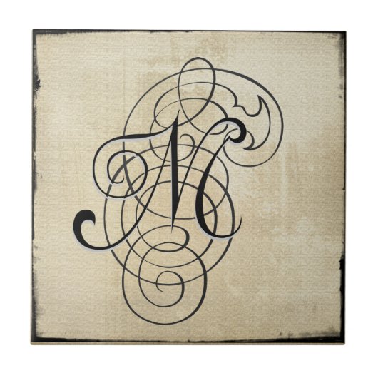 mongram 「M」のタイル タイル (正面)