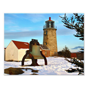 Monheganの島の灯台、メイン フォトプリント