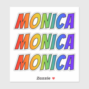 「MONICA」の名(おもしろいレインボーカラーリング付き) シール