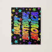 「MONICA」名、おもしろい「ハッピーバースデー」 ジグソーパズル (縦)