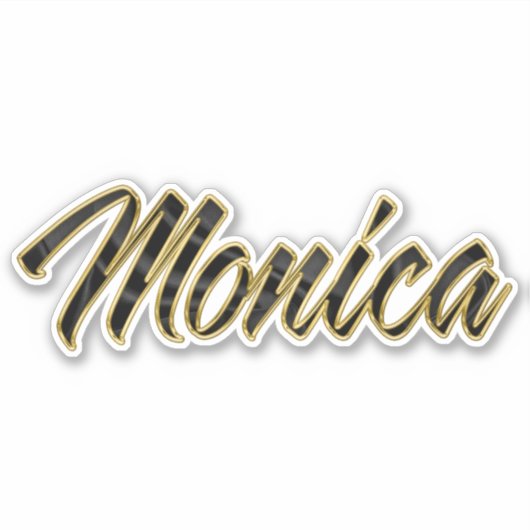Monica black gold Lettering Aufkleber Sticker シール (正面)