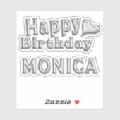 Monica Happy Birthday silver Aufkleber Sticker シール (シート)