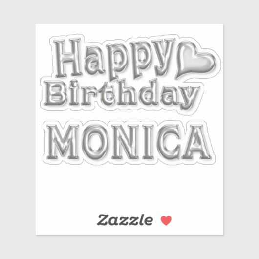 Monica Happy Birthday silver Aufkleber Sticker シール (シート)