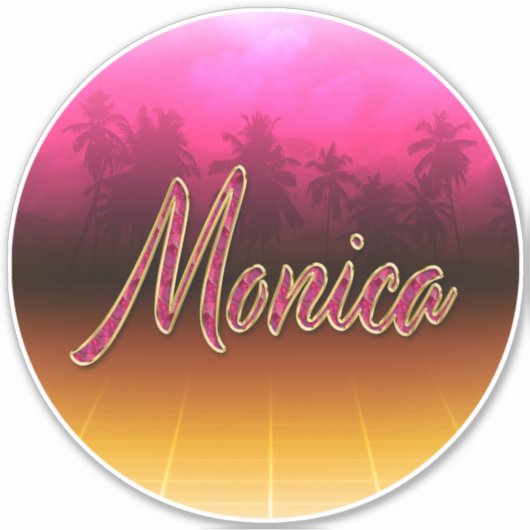 Monica Vorname Name golden pink Aufkleber Sticker シール (正面)