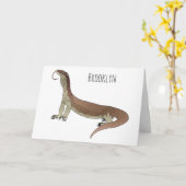 Monitor lizard cartoon illustration  カード (黄色い花)