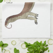 Monitor lizard cartoon illustration キッチンタオル (折り畳み)