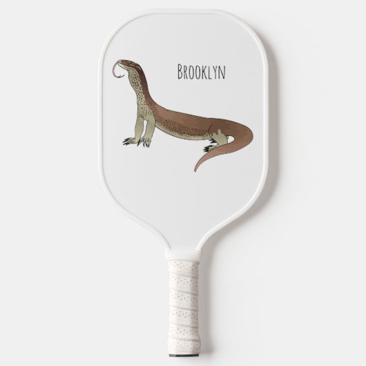 Monitor lizard cartoon illustration ピックルボールラケット (正面)