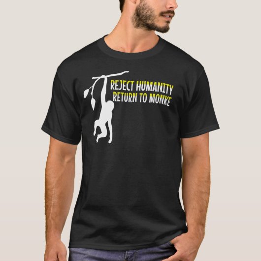 MonkeミームMonkey Evolutに戻る Tシャツ (正面)