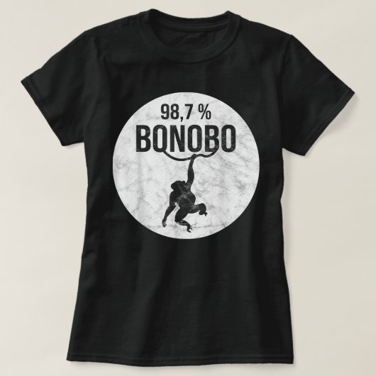 Monkeyおもしろい with Chimpanzee Bonobo DNA Tシャツ (デザイン正面)