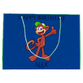 'MONKEY'ハッピーバースデー名パーソナライズされた抱き枕 ラージペーパーバッグ (裏面)