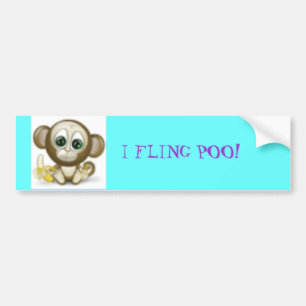 monkey3633、私はPOOを投げつけます! バンパーステッカー
