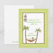 Monkey のまわりに Baby Shower Thank you notes ノートカード (正面/裏面)