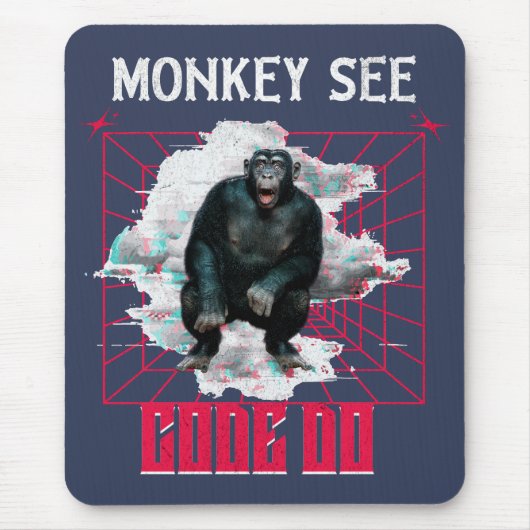 Monkey, 「コード実行おもしろいくもの巣開発者」を参照 マウスパッド (正面)