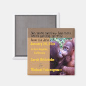 Monkey ユーモアのある Business日付の保存 マグネット (正面/裏面)