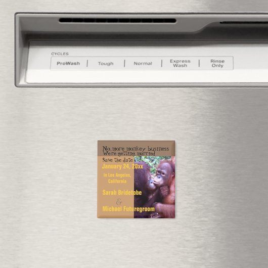 Monkey ユーモアのある Business日付の保存 マグネット (インサイチュ (食洗機))