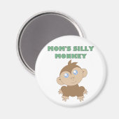 Monkey -間抜け標準、2 1/4インチラウンドマグネット マグネット (正面/裏面)