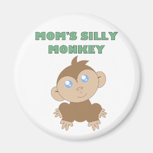 Monkey -間抜け標準、2 1/4インチラウンドマグネット マグネット