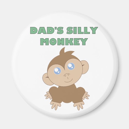 Monkey 間抜け – 標準、2 1/4インチラウンドマグネット マグネット (正面)