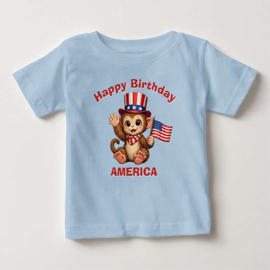 Monkey (5g) Patriotic Kid T-Shirt ベビーTシャツ (正面)