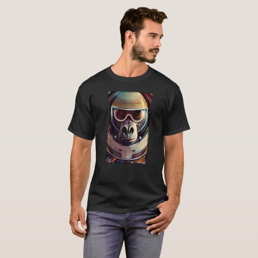 Monkey Ape Animal Astronaut Space Universe Galaxy  Tシャツ (正面フル)