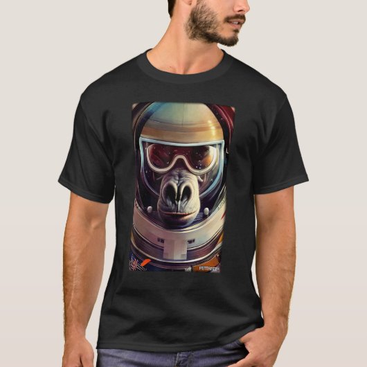 Monkey Ape Animal Astronaut Space Universe Galaxy  Tシャツ (正面)