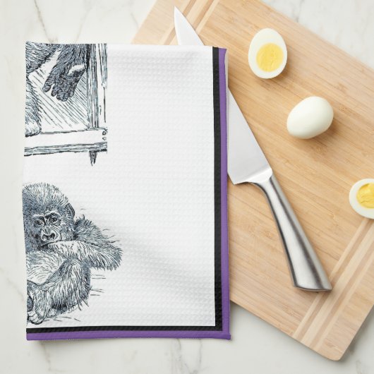 Monkey Around Young Gorilla Kitchen Towel キッチンタオル (四つ折り)