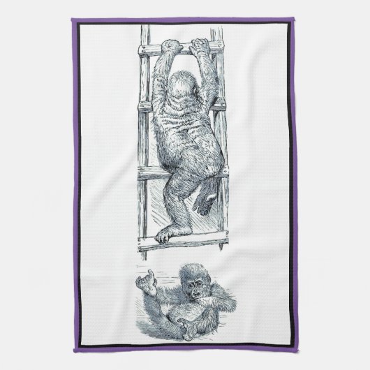 Monkey Around Young Gorilla Kitchen Towel キッチンタオル (縦)