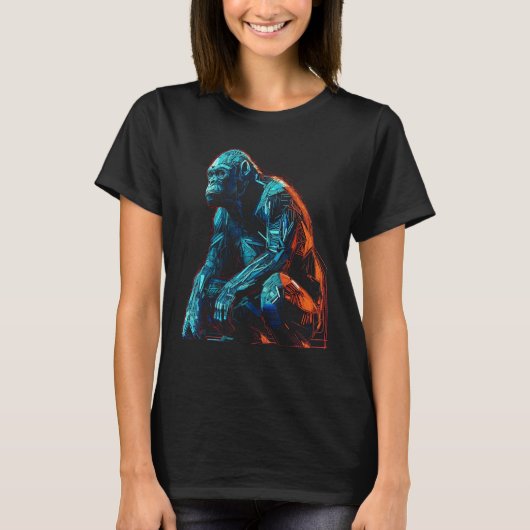 Monkey artwork - animal art zoo gorilla tシャツ (正面)