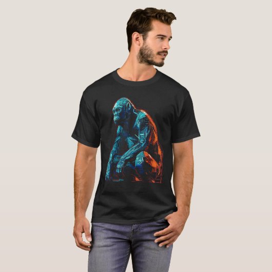 Monkey artwork - animal art zoo gorilla tシャツ (正面フル)
