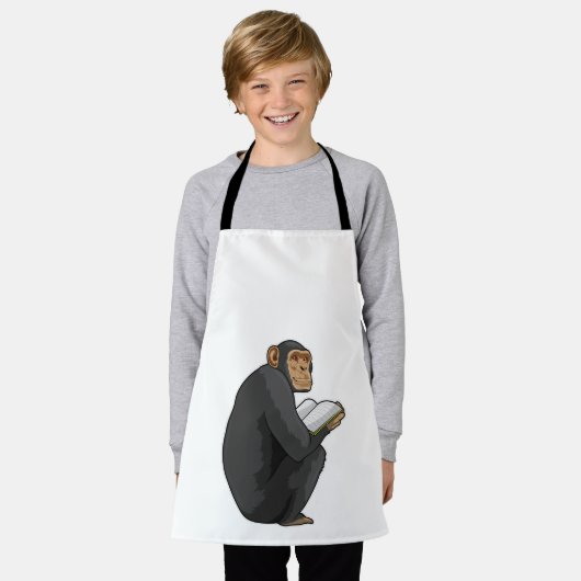 Monkey as おたくwith Book エプロン (着用した状態)