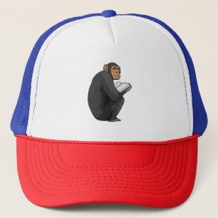 Monkey as おたくwith Book キャップ