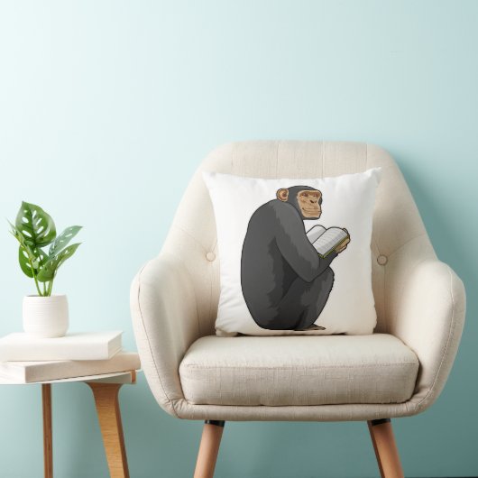 Monkey as おたくwith Book クッション (椅子)