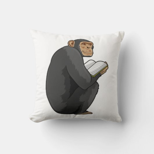 Monkey as おたくwith Book クッション (正面)